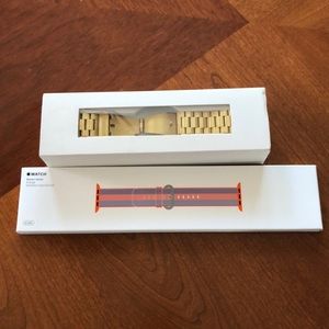 Two Apple Watch 42mmm band. Gold and orange